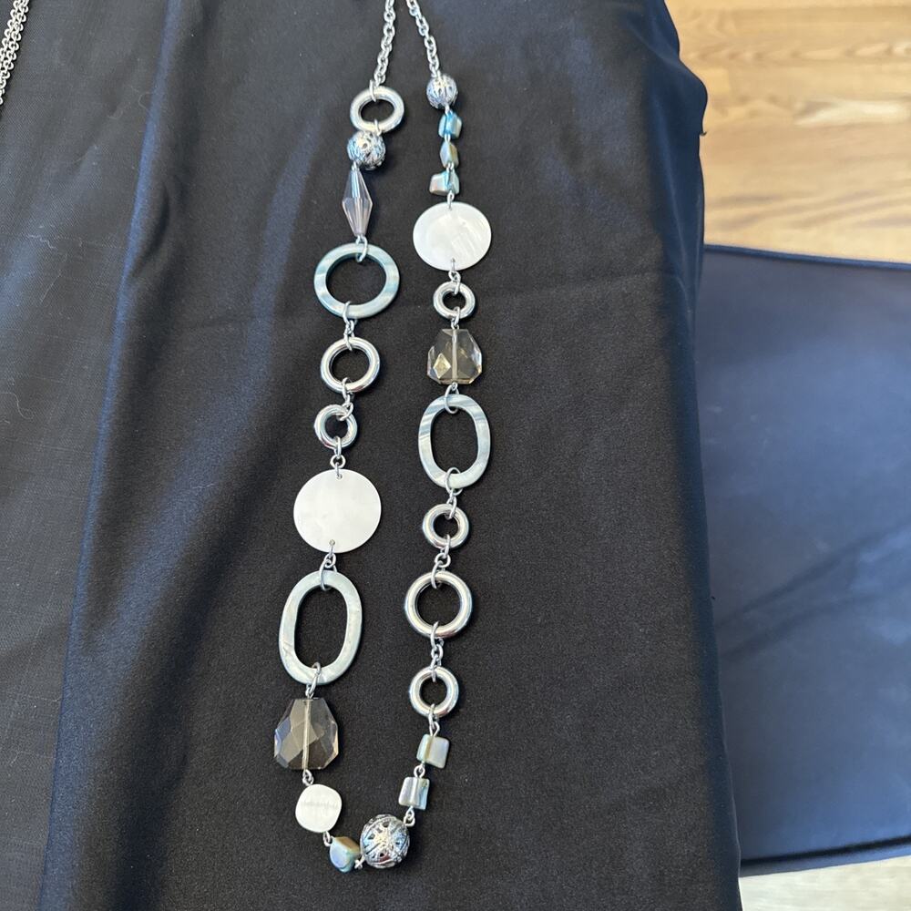 Lia Sofia Necklace Blue And Silver 34"